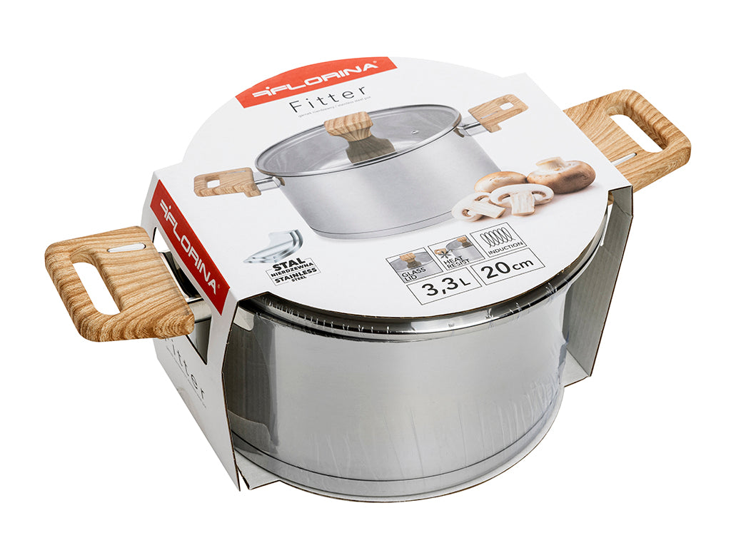 Garnek nierdzewny fitter 20cm 3,3l z/p