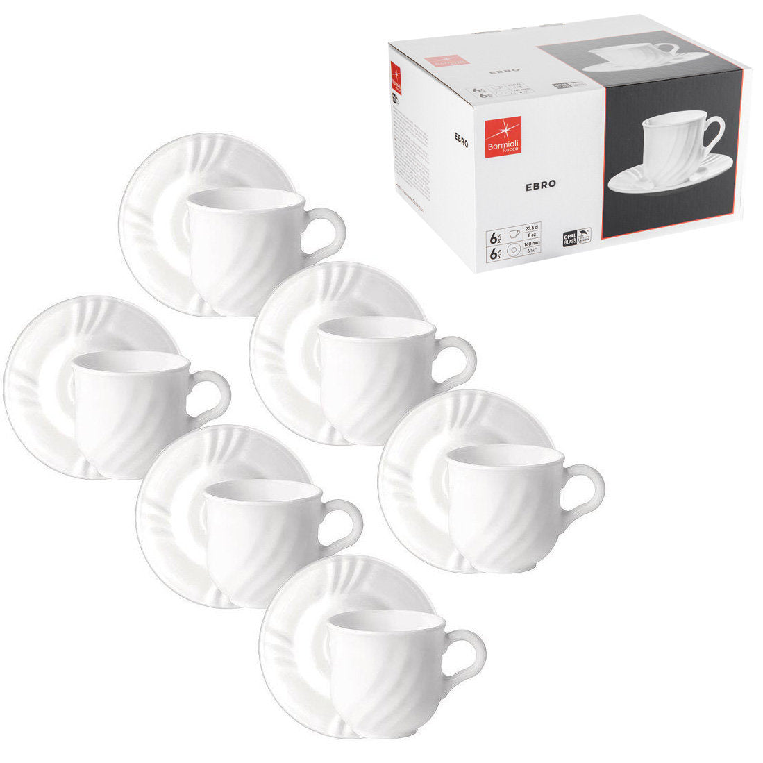 Filiżanka z spodkiem ebro 235 ml 6/12