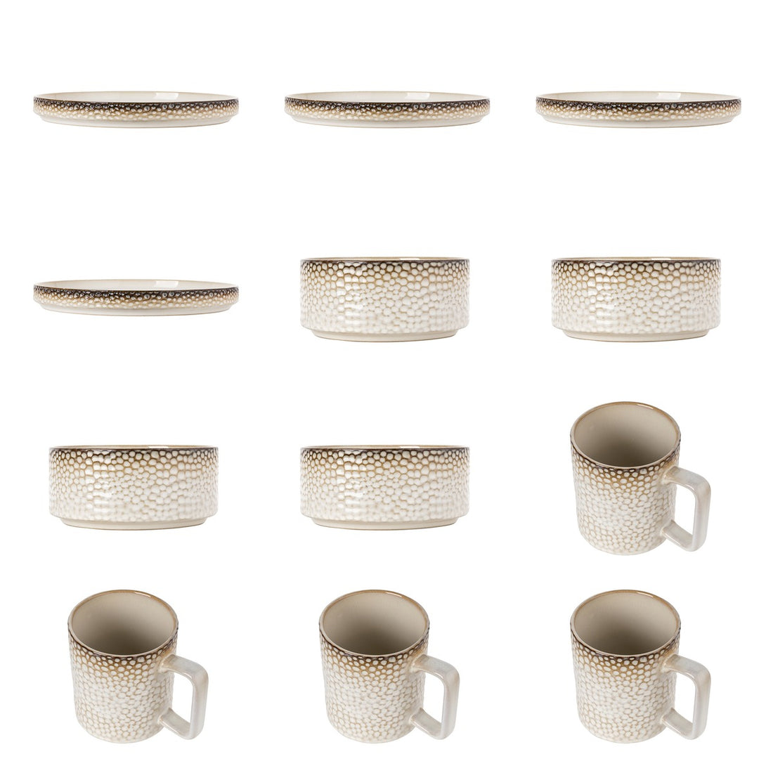 Zestaw 12 elementowy komplet porcelany Gambia