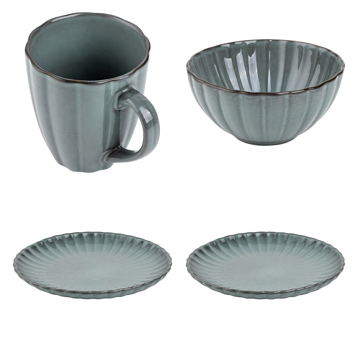Zestaw 20 elementowy komplet porcelany Atlantica morska