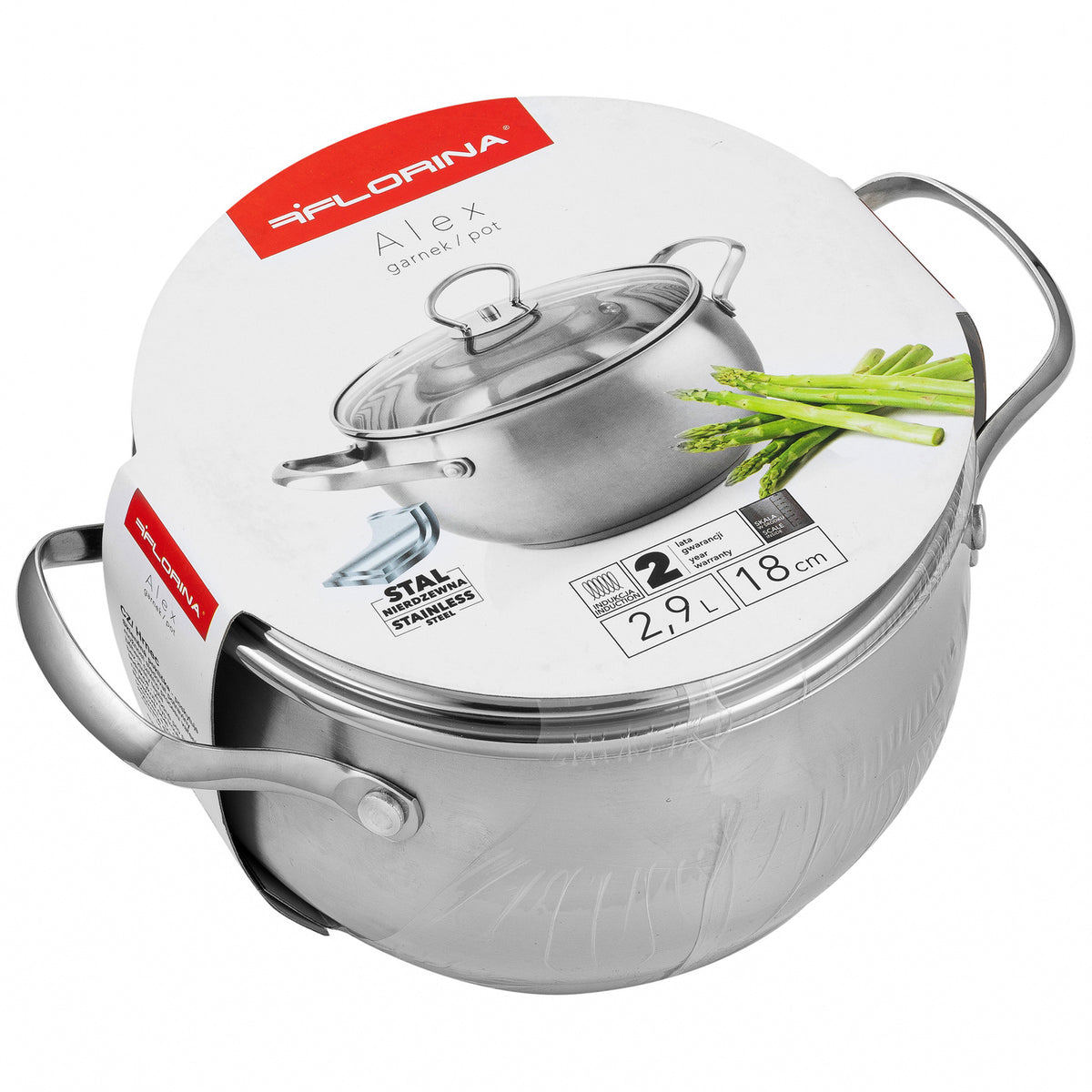 Garnek nierdzewny alex 18cm 2,9l z/p