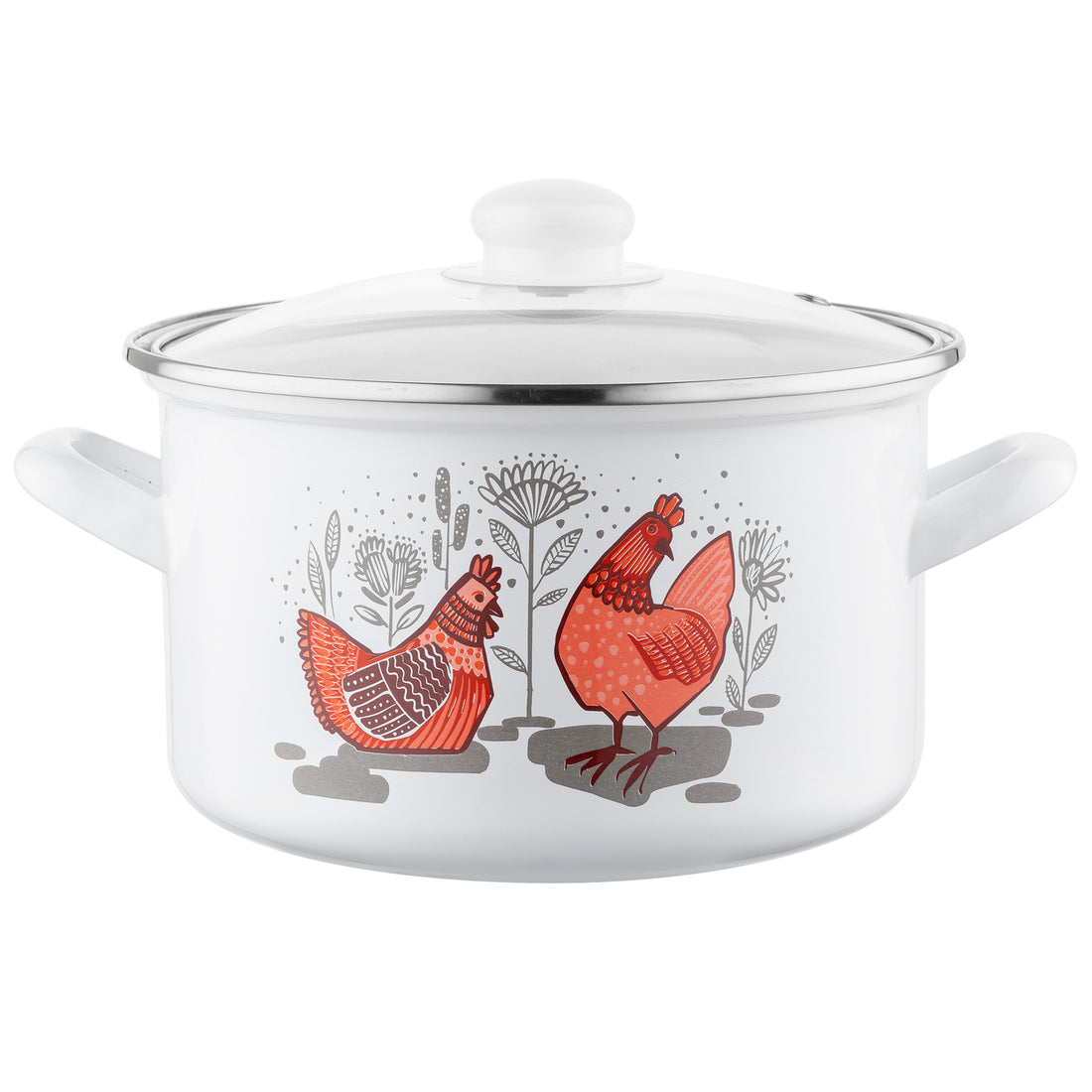 Garnek emaliowany prosty rubinka 20cm 3,7l z/p