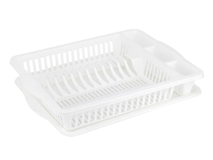 Suszarka do naczyń plastikowa velvet 48,5x36x8,5cm z podstawką biała