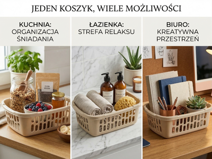 Koszyk plastikowy mały 22x15cm beżowy
