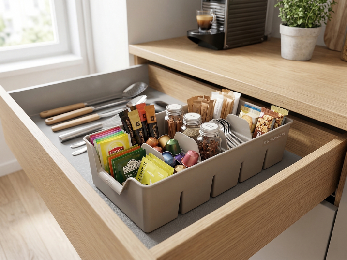 Organizer plastikowy l 30x14x7,5cm jasny szary