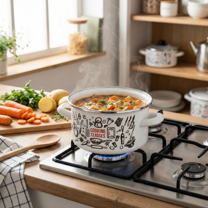 Garnek emaliowany prosty kitchen white 18cm 3l z/p