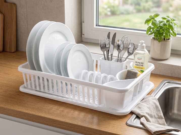 Suszarka do naczyń plastikowa lux biała