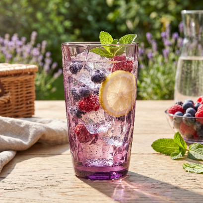 Szklanka diamond long drink 470ml fioletowa