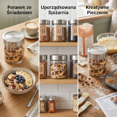 Pojemnik na artykuły sypkie finestra szklany 500ml