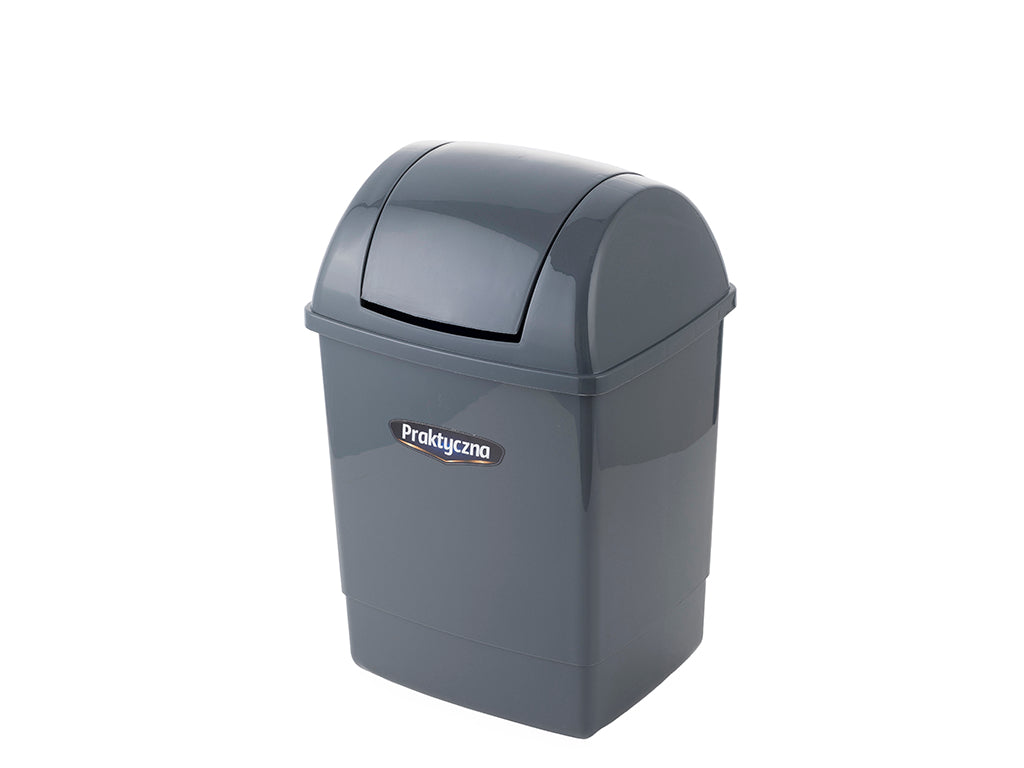 Kosz na śmieci plastikowy klip 12l ciemny szary