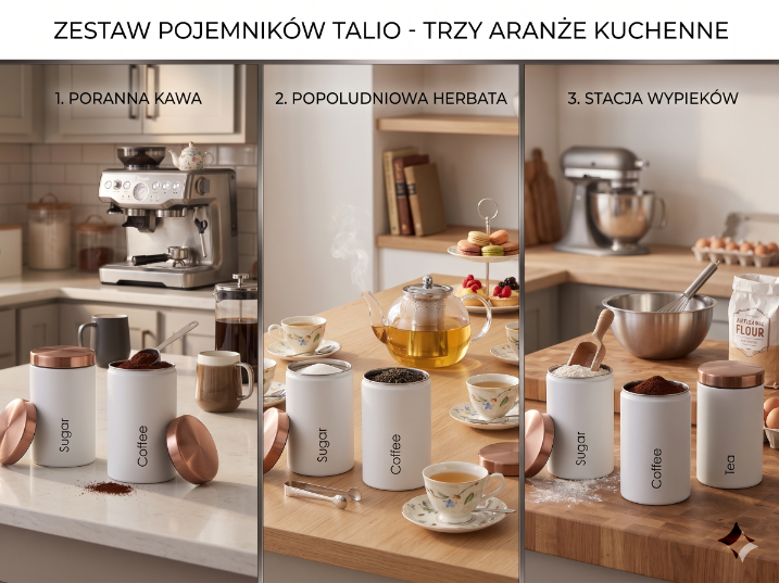 Zestaw pojemników metalowych kuchennych 1,5l 3szt.