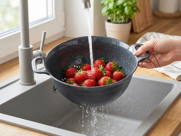 Cedzak plastikowy mono 18cm 1,2l antracytowy
