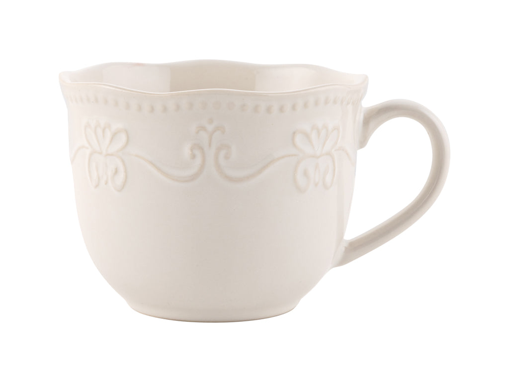 FILIŻANKA ZE SPODKIEM RUSTIC WHITE 250ML