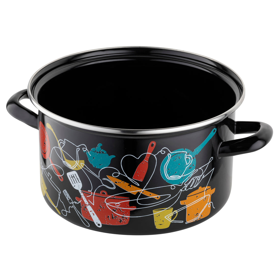 Garnek emaliowany prosty malena 22cm 4,7l z/p