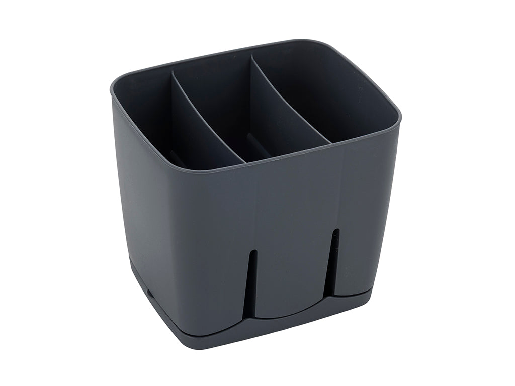 Ociekacz do sztućców plastikowy 13,5x11,5x12cm ciemny szary