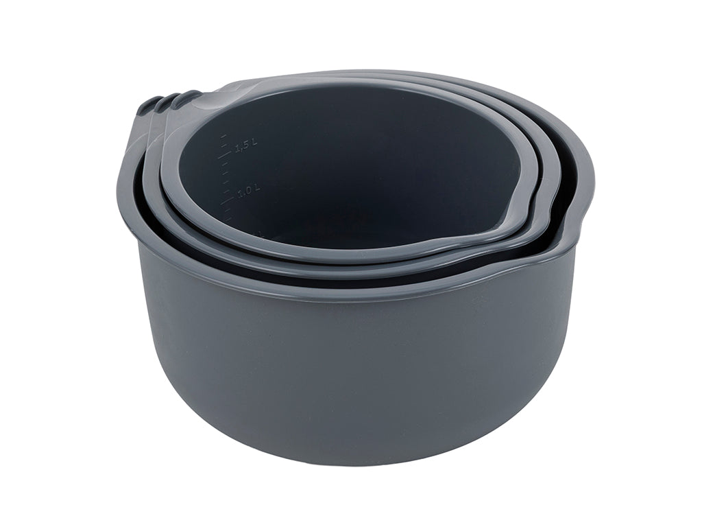 Miska plastikowa kpl. 3szt 17cm 19cm 22cm ciemny szary