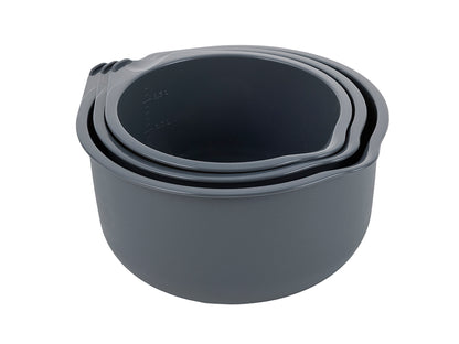 Miska plastikowa kpl. 3szt 17cm 19cm 22cm ciemny szary