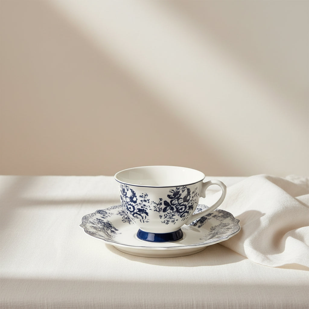FILIŻANKA ZE SPODKIEM ROYAL BLUE 220ML