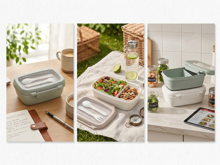 Lunchbox z łyżką i widelcem 1l mix
