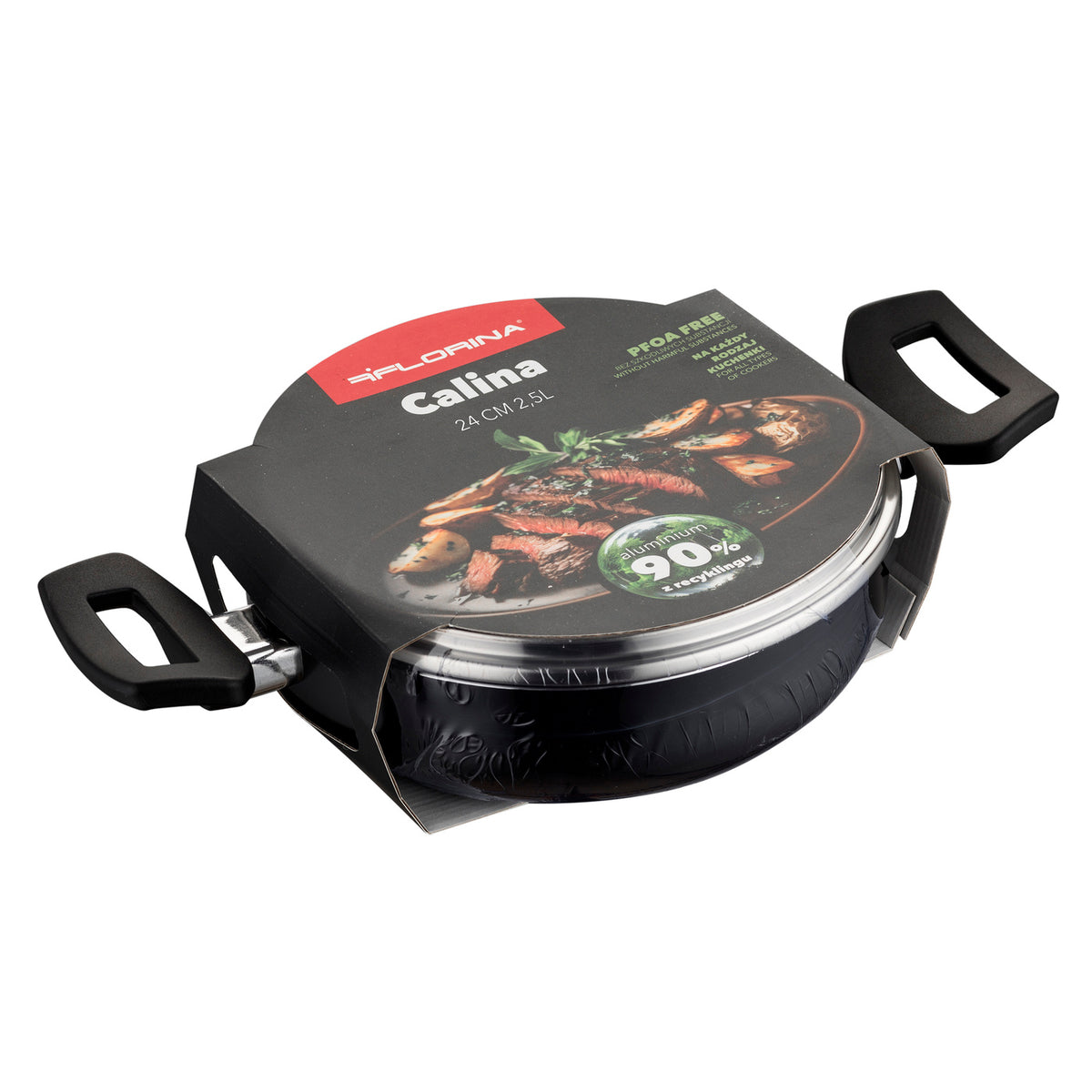 Garnek aluminiowy niski calina 24cm 2,5l z/p