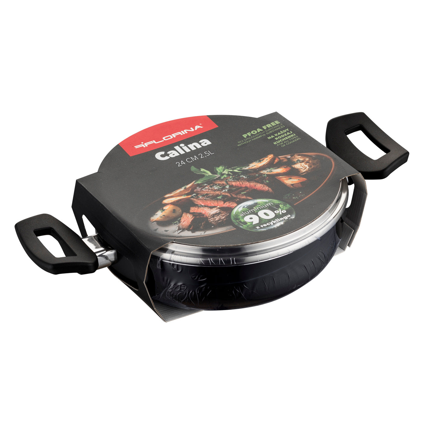 Garnek aluminiowy niski calina 24cm 2,5l z/p