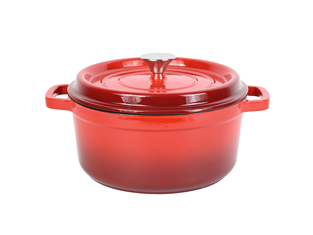 Garnek żeliwny hierro 26x11,5cm 4,85l z/p czerowny mg