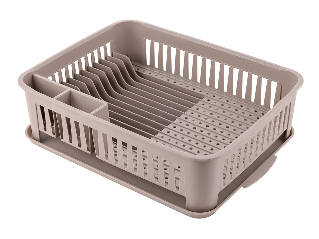 Suszarka do naczyń plastikowa vivo 42x33x12cm z podstawką kremowa