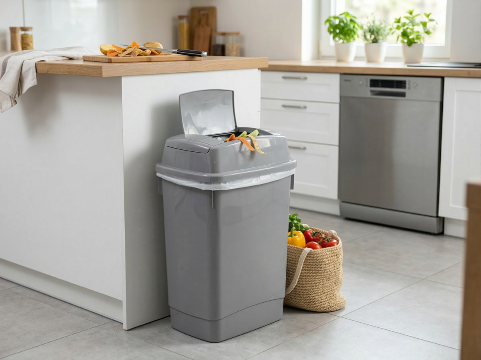 Kosz na śmieci plastikowy easybin 27l szary