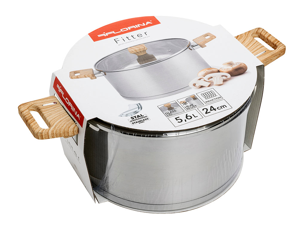 Garnek nierdzewny fitter 24cm 5,6l z/p