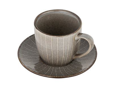 Filiżanka ze spodkiem stripes gray 250ml