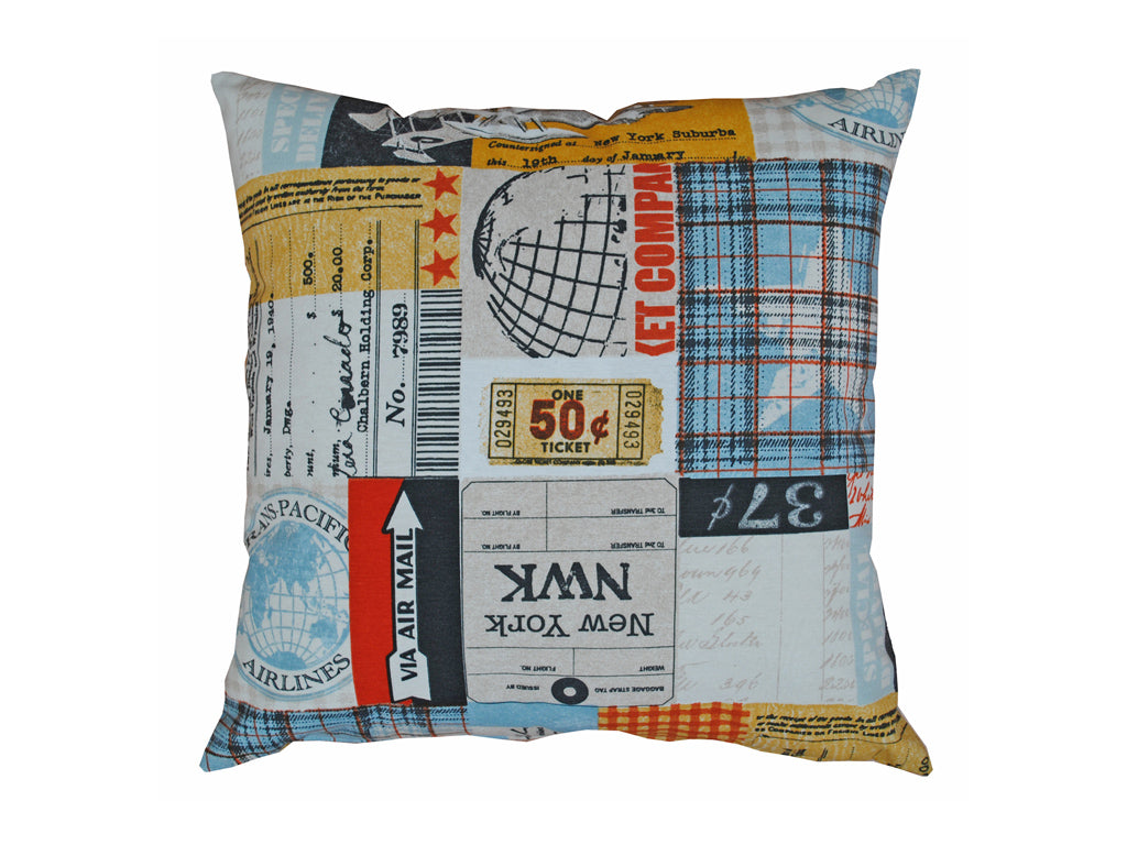 Poszewka dekoracyjna Miss Lucy Travel 45x45 cm vintage motyw podróży