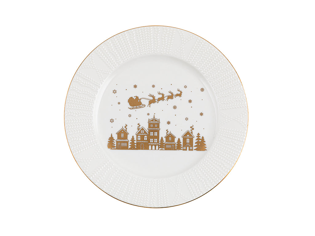 TALERZ DESEROWY GOLDEN CHRISTMAS SANTA 20,5CM