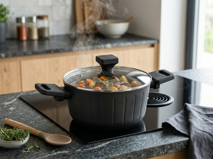 Garnek aluminiowy verio 24cm 3,9l z/p