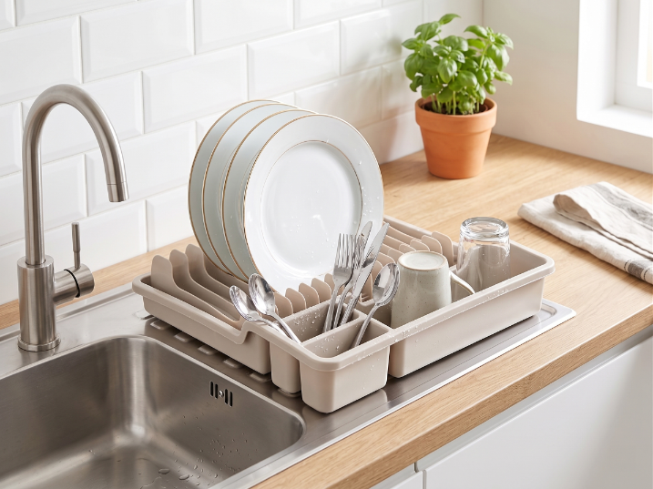 Ociekacz do naczyń plastikowy binio 35,5x30,7x6,7cm beżowy