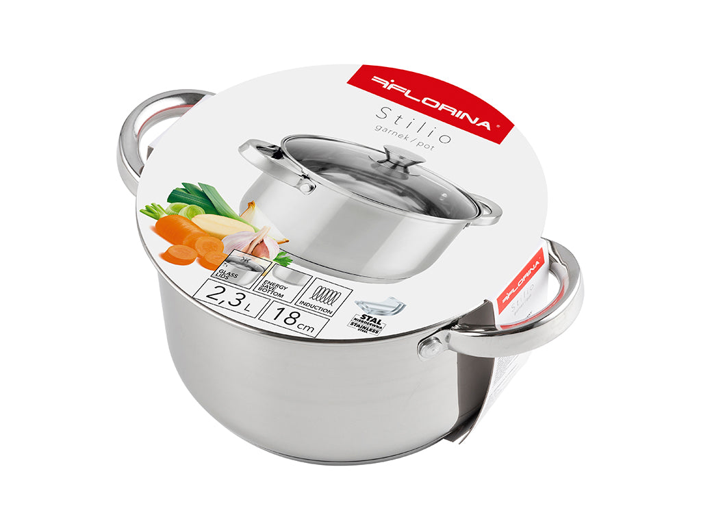 Garnek nierdzewny stilio 18cm 2,3l z/p