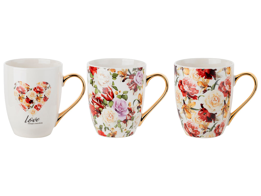 Kubek porcelanowy Florina Mia 340 ml w kwiaty mix wzorów na prezent