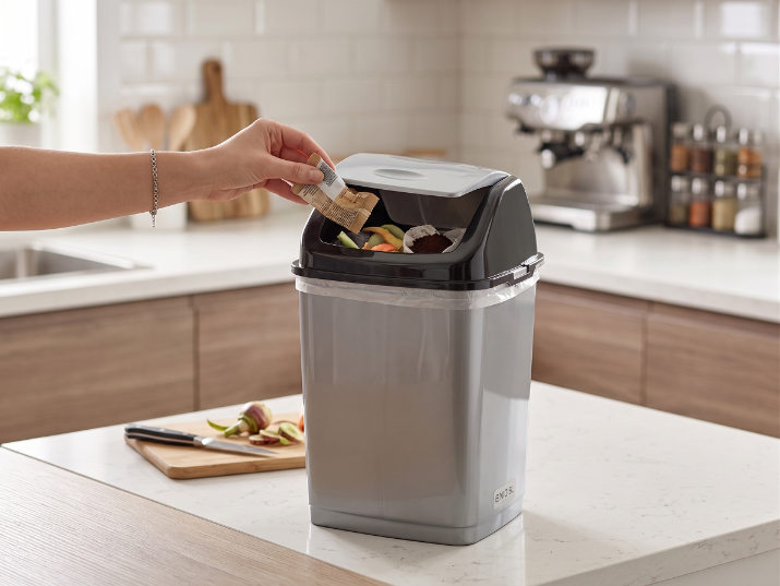 Kosz na śmieci plastikowy binio 5l antracytowy