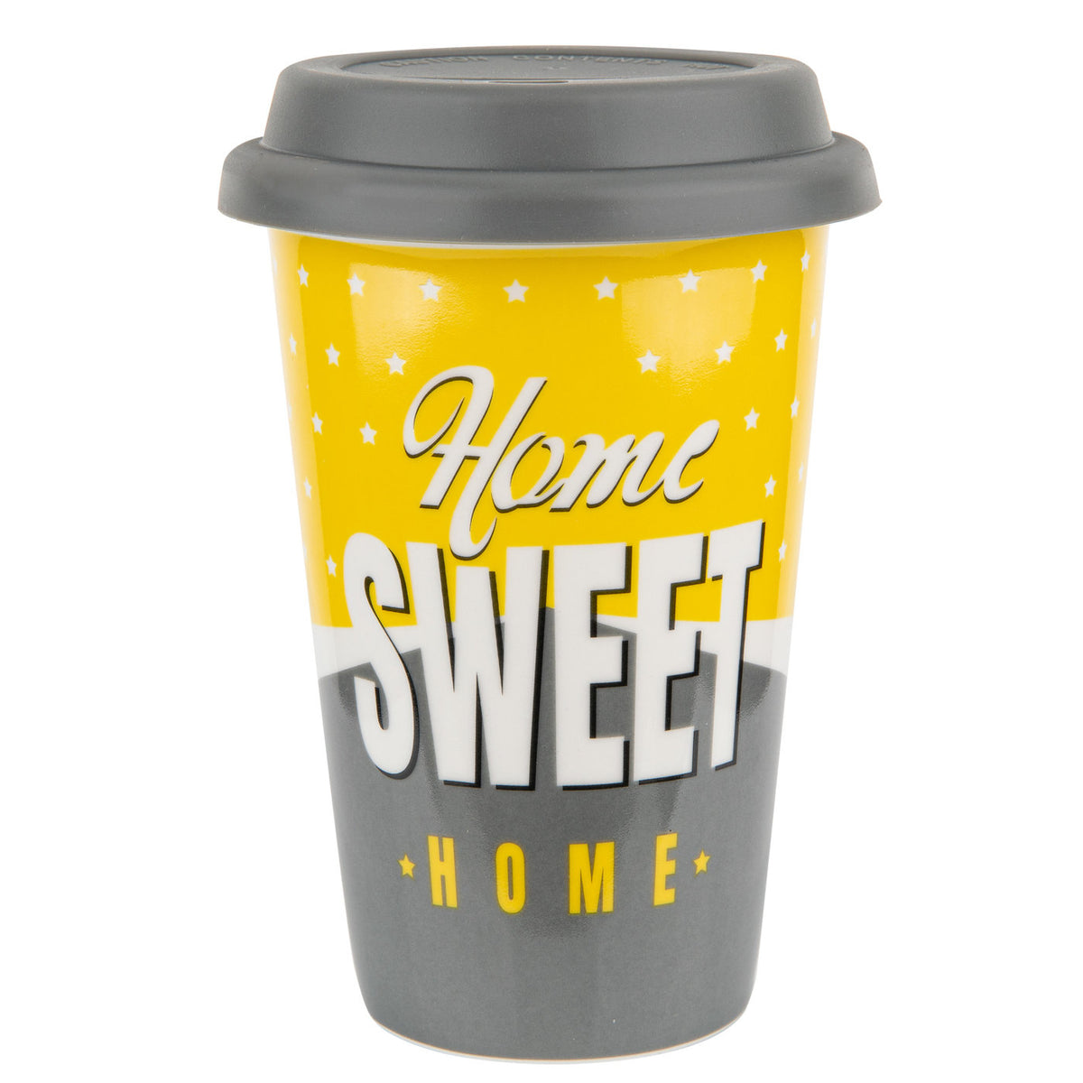 Kubek porcelanowy Florina Sunshine 380 ml z silikonową pokrywką mix