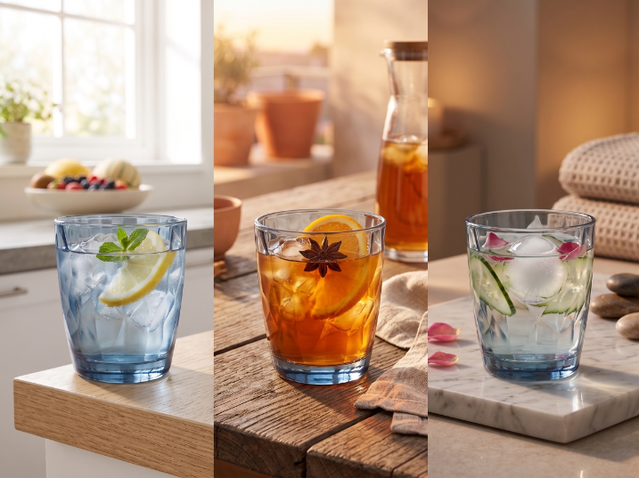 Szklanka diamond do wody 300ml niebieska-borm