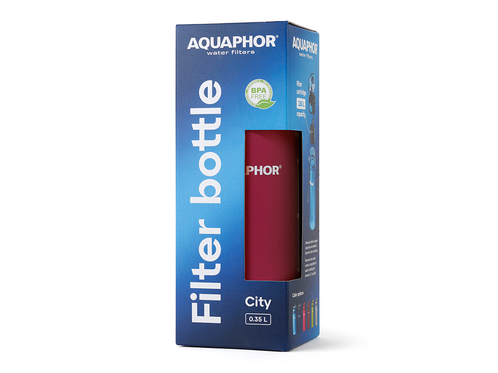 Butelka filtrująca aquaphor city 350ml bordowa -aqu 522905