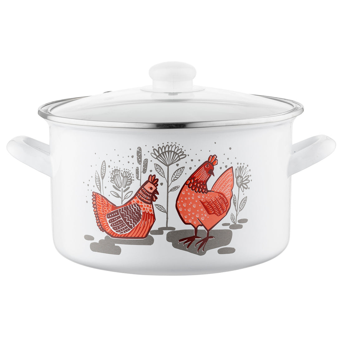 Garnek emaliowany prosty rubinka 22cm 4,7l z/p