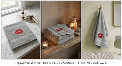 Ręcznik z haftem usta 50x90cm