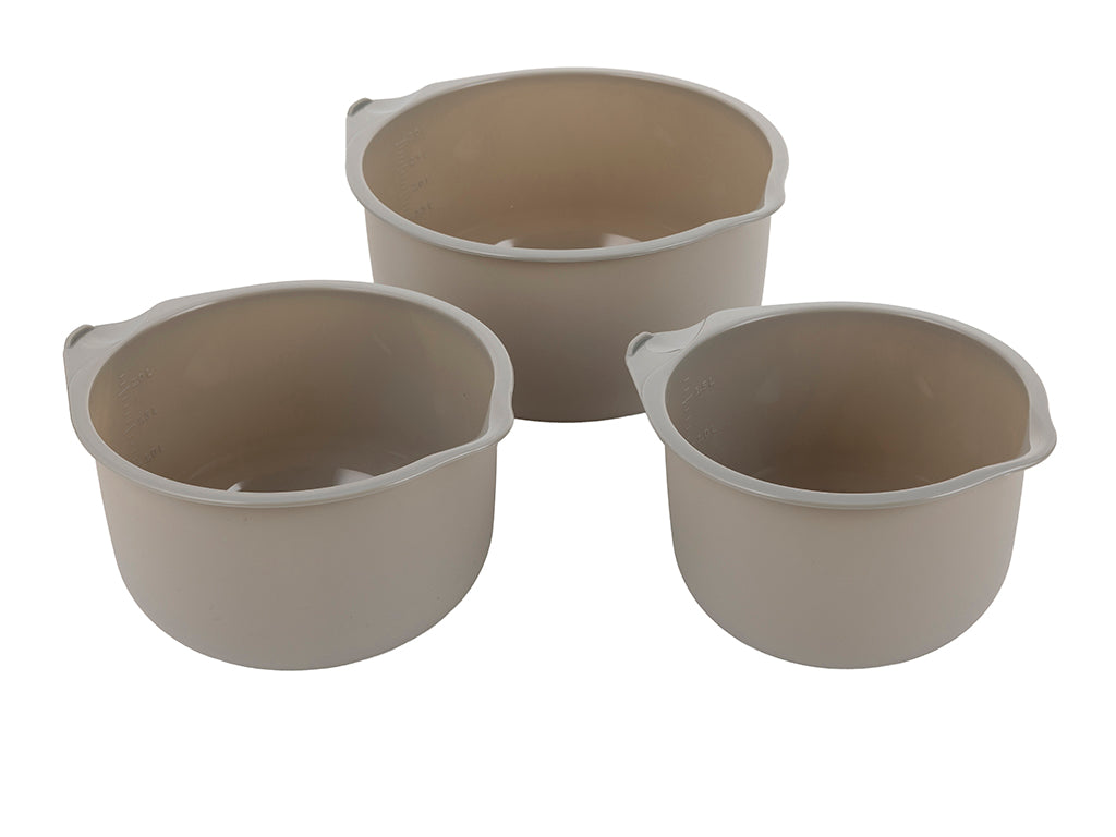 Miska plastikowa kpl. 3szt 17cm 19cm 22cm jasny szary