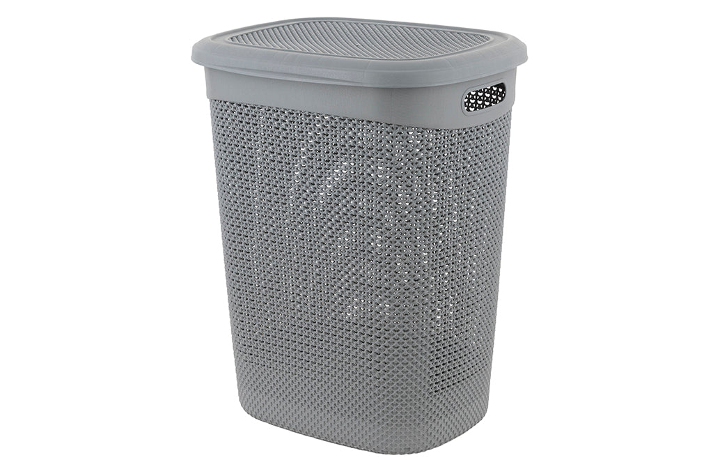Kosz na pranie plastikowy lavado 45x37x57cm 52l antracytowy