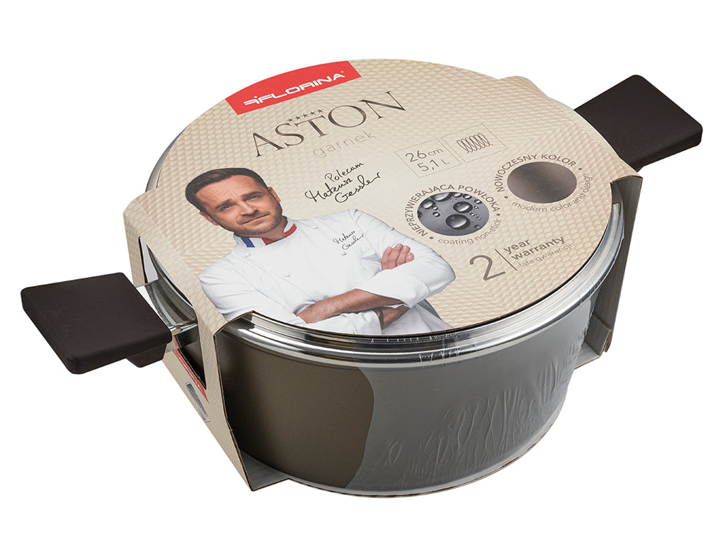 GARNEK ALUMINIOWY ASTON 26CM 5,1L Z/P MG
