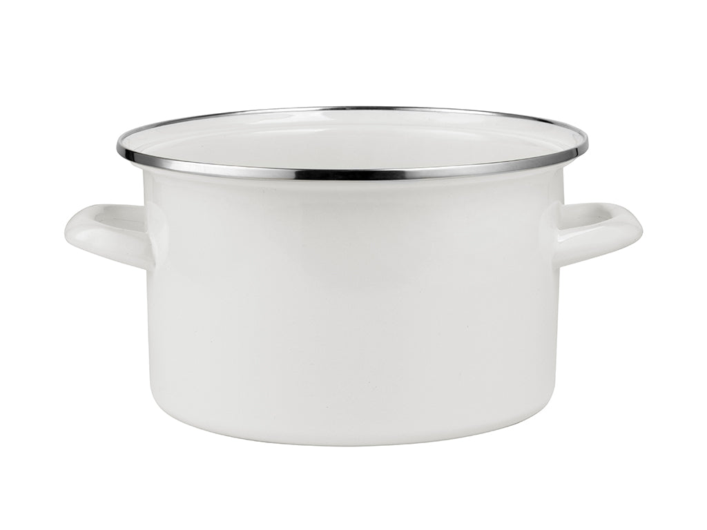 Garnek emaliowany prosty gładki 20cm 3,9l kremowy