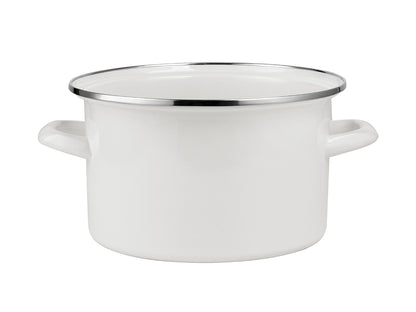 Garnek emaliowany prosty gładki 20cm 3,9l kremowy