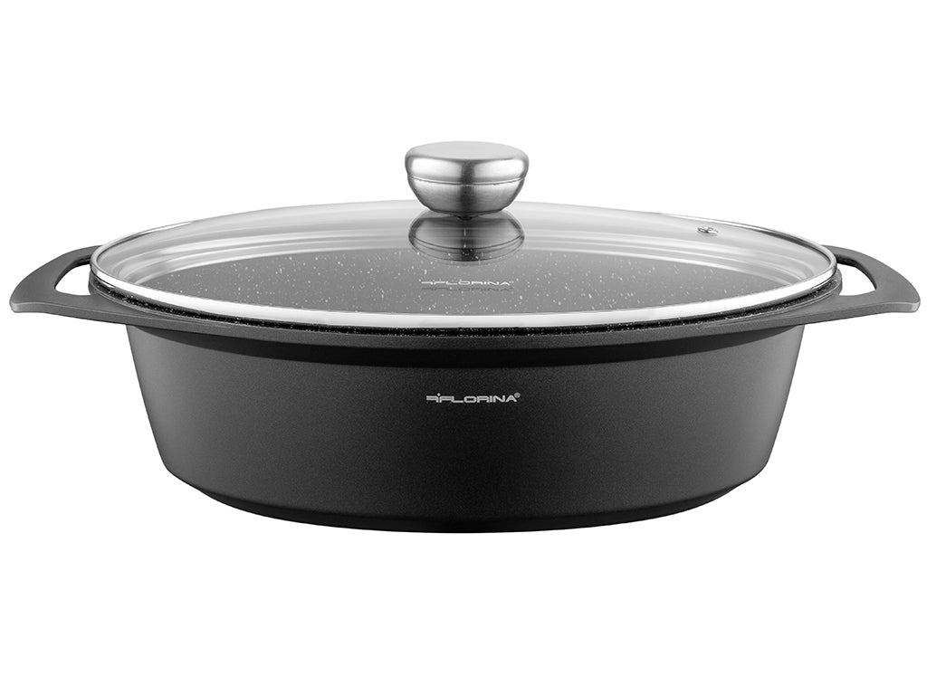 Brytfanna aluminiowa owalna chef 39,5x28,5x12,3cm 7,3l z/p v.2