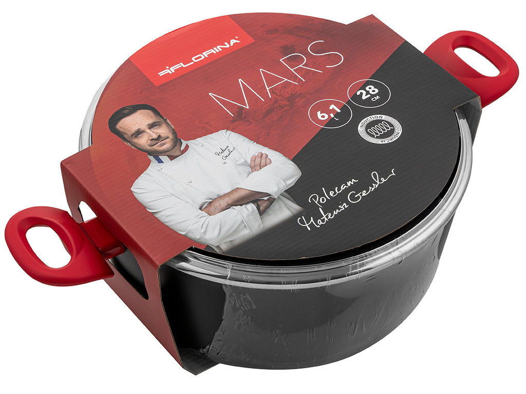 Garnek aluminiowy mars 28cm 6,1l z/p mg
