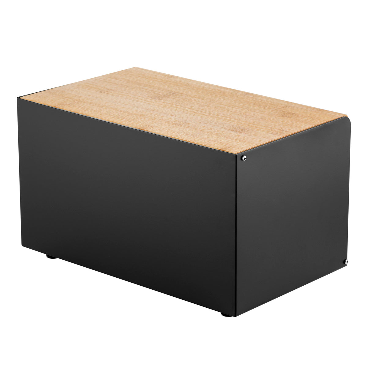 Zestaw 4 elementowy cube chlebak 35,5x23,5x21 cm w zestawie z 3 pojemnikami na artykuły sypkie czarny